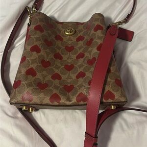 Coach purse “willow” bucket bag in signature canvas